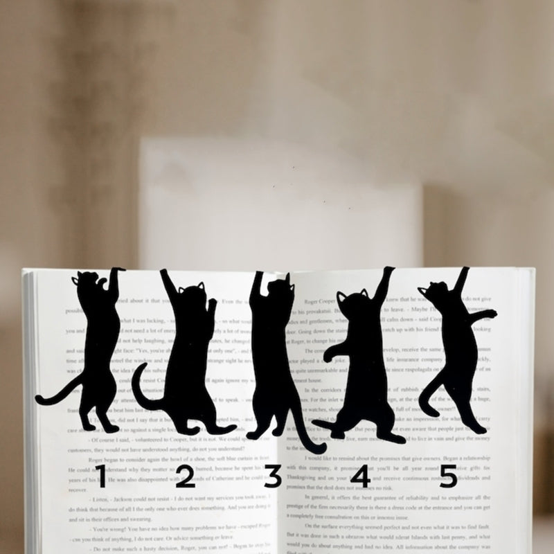 Set of 5 Metal Cat Bookmarks