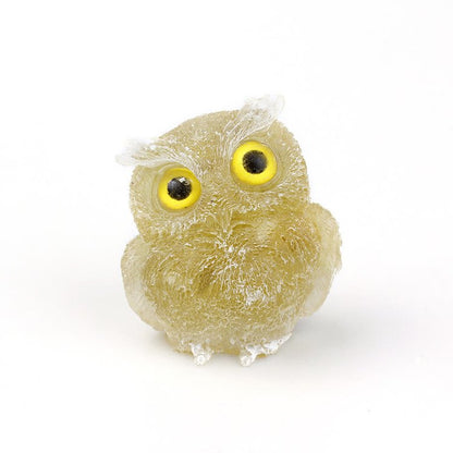 Citrine & Foil - Handmade Natural Crystal Gemstone Owl