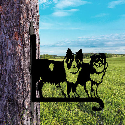 Two Border Collies Metal Hanging Bracket Plant Stand PS001