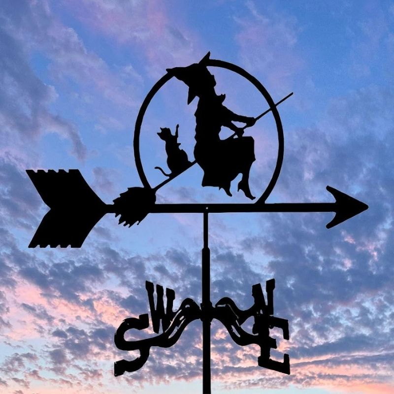 Witch and Cat Stainless Steel Weathervane MW068