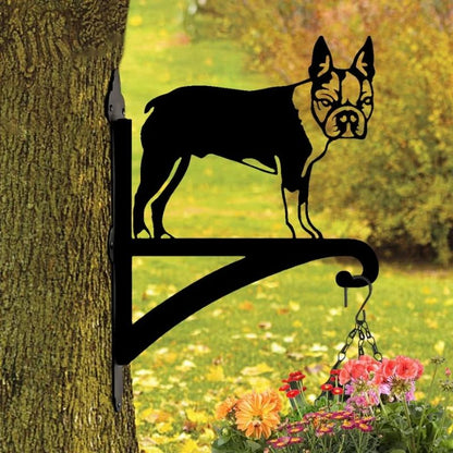 Boston Terrier Detailed Metal Hanging Bracket Plant Stand PS090