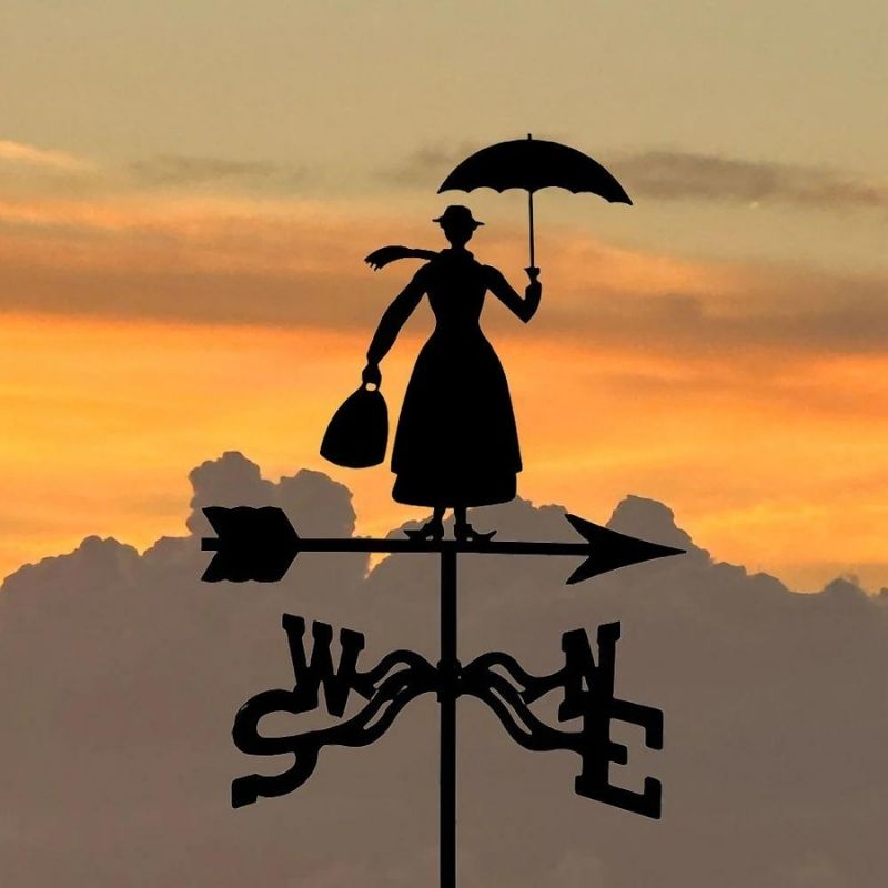 Woman with Umbrella Stainless Steel Weathervane MW080