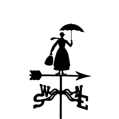 Woman with Umbrella Stainless Steel Weathervane MW080