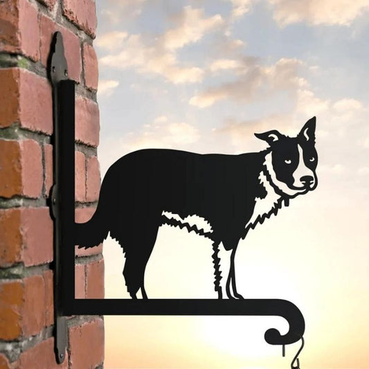 Deluxe Border Collie Metal Hanging Bracket Plant Stand PS040