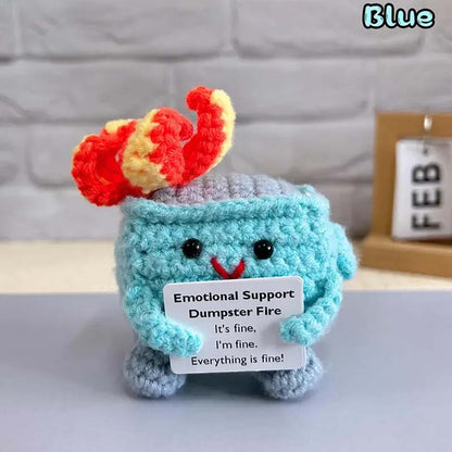 Handmade Crochet Dumpster Raging Fire