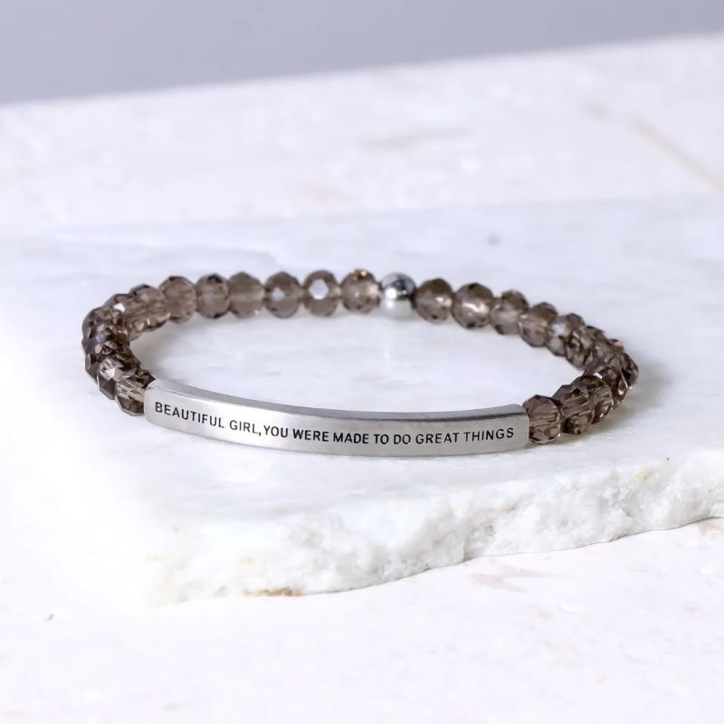 Beautiful Girl You Were Made To Do Great Things - Earth Stone Bracelet