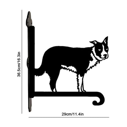 Deluxe Border Collie Metal Hanging Bracket Plant Stand PS040