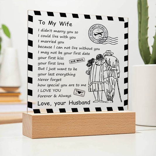 To My Wife - D348 -  LED Acrylic Plaque