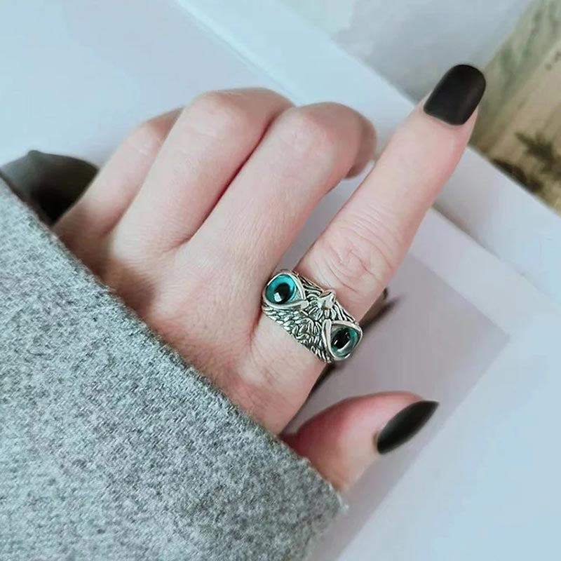 Demon Eye Owl Ring - Adjustable