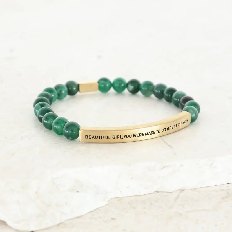 Beautiful Girl You Were Made To Do Great Things - Earth Stone Bracelet