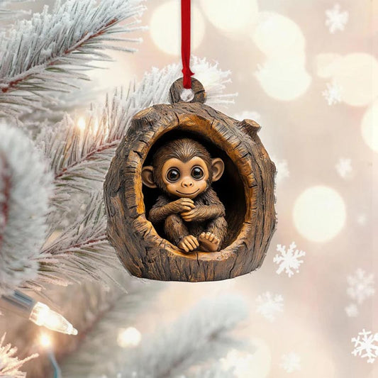 Monkey Handmade Animal Christmas Ornament CH018