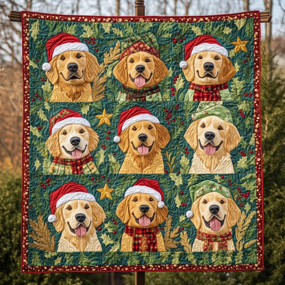 Christmas Golden Retrievers Blanket - F595 - Premium Blanket