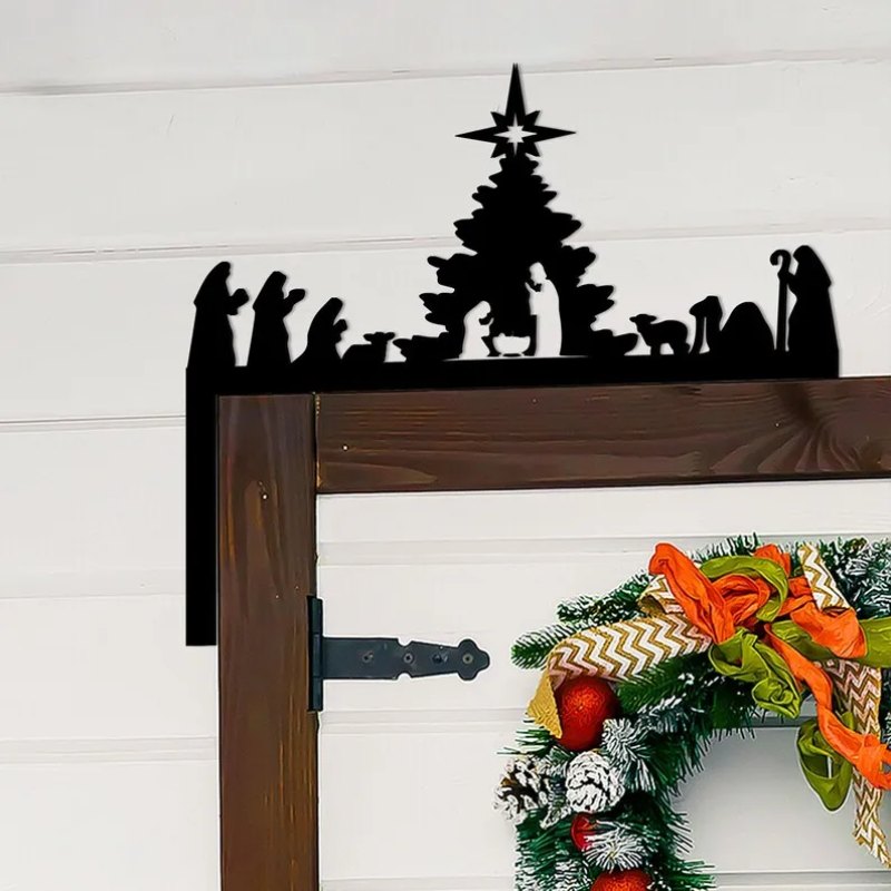 Metal Nativity Scene Door Topper