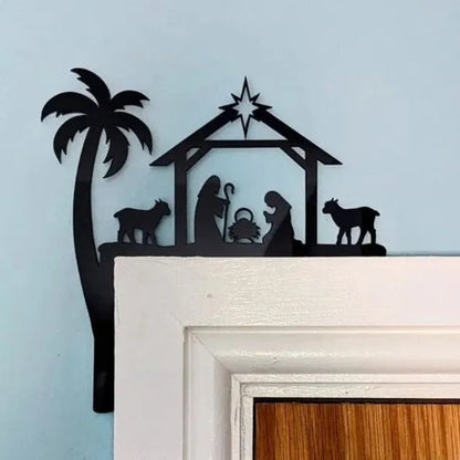 Metal Nativity Scene Door Topper