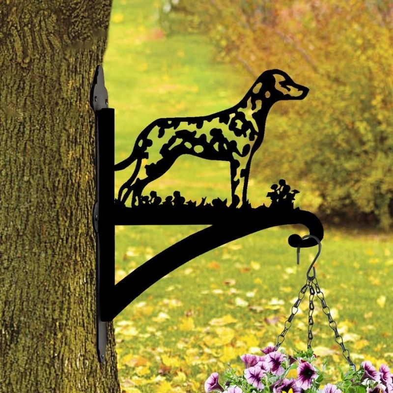 Dalmatian Dog Metal Hanging Bracket Plant Stand PS041