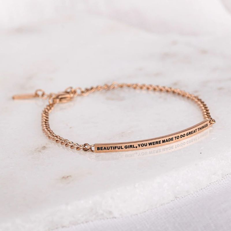 Beautiful Girl You Were Made To Do Great Things - Dainty Chain Bracelet