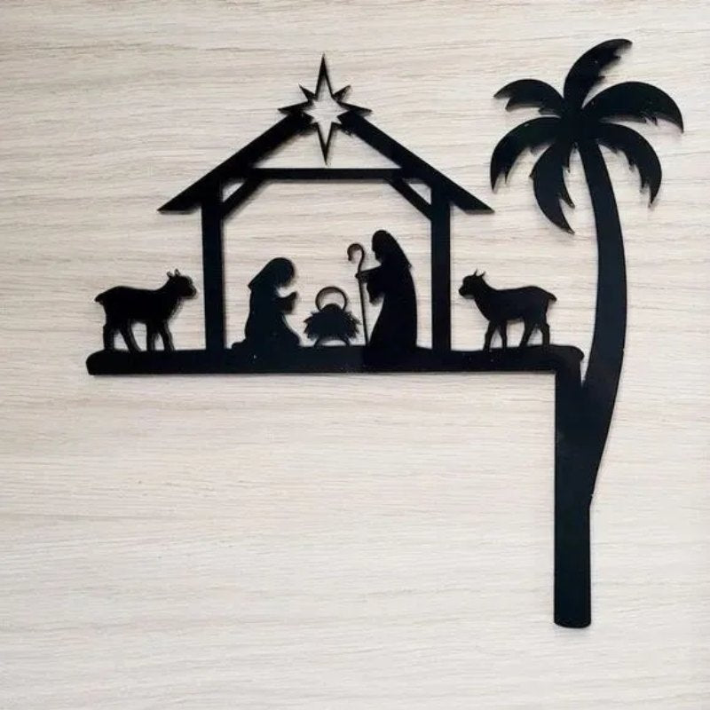 Metal Nativity Scene Door Topper