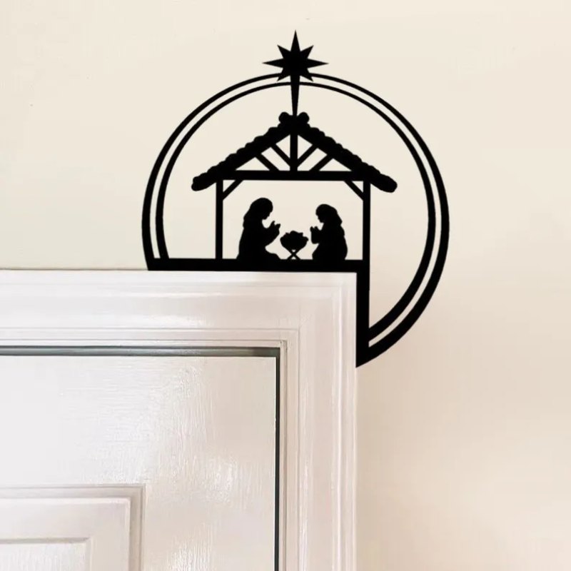 Metal Nativity Scene Door Topper