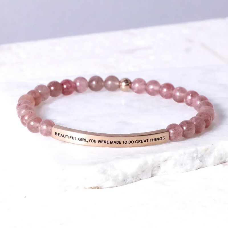 Beautiful Girl You Were Made To Do Great Things - Earth Stone Bracelet