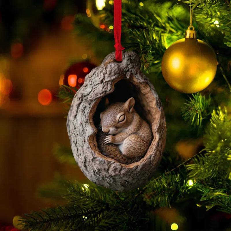 Squirrel Handmade Animal Christmas Ornament CH021