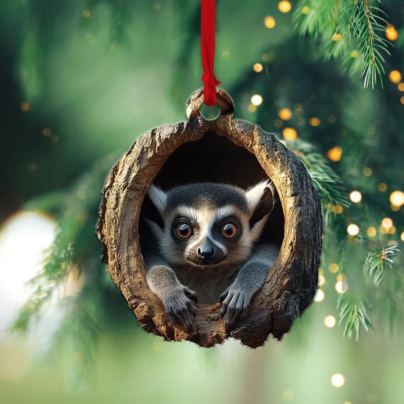 Lemur Handmade Animal Christmas Ornament CH024