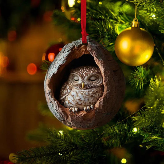 Owl Handmade Animal Christmas Ornament CH026