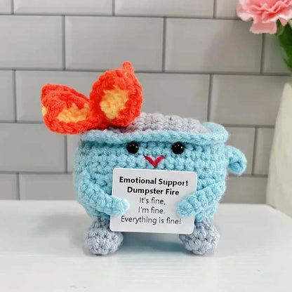 Handmade Crochet Dumpster Raging Fire