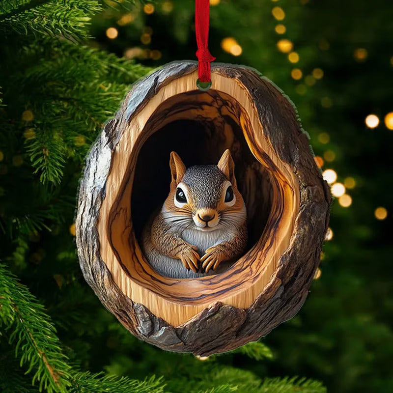 Squirrel Handmade Animal Christmas Ornament CH002