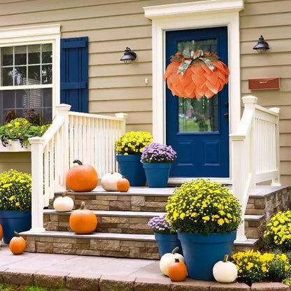 Farmhouse Pumpkin Wreath For Front Door