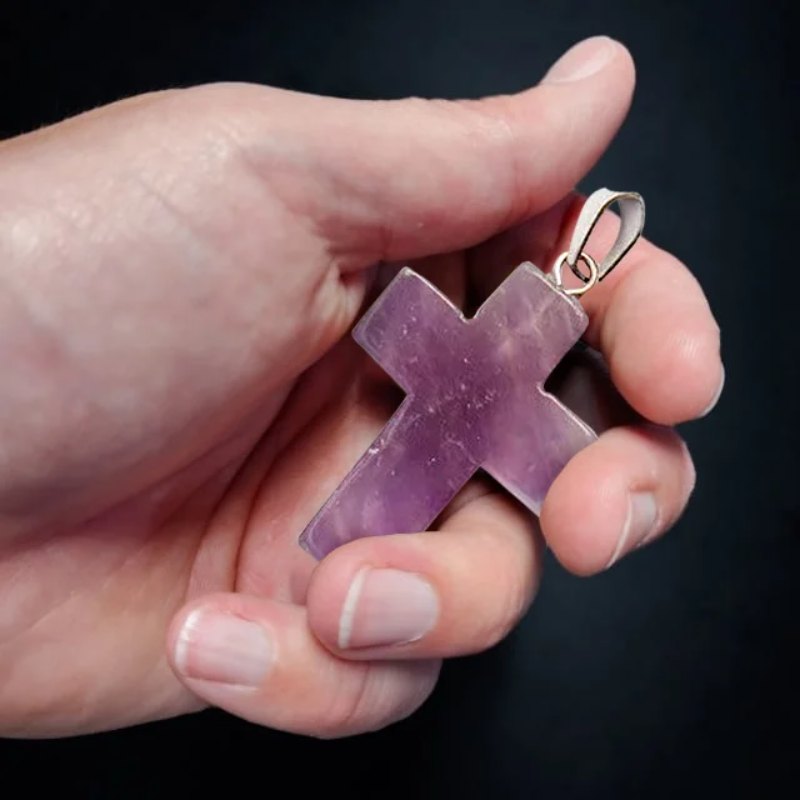 Handmade Crystal Cross Healing Heart