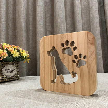 Dog Wooden Decorative Light