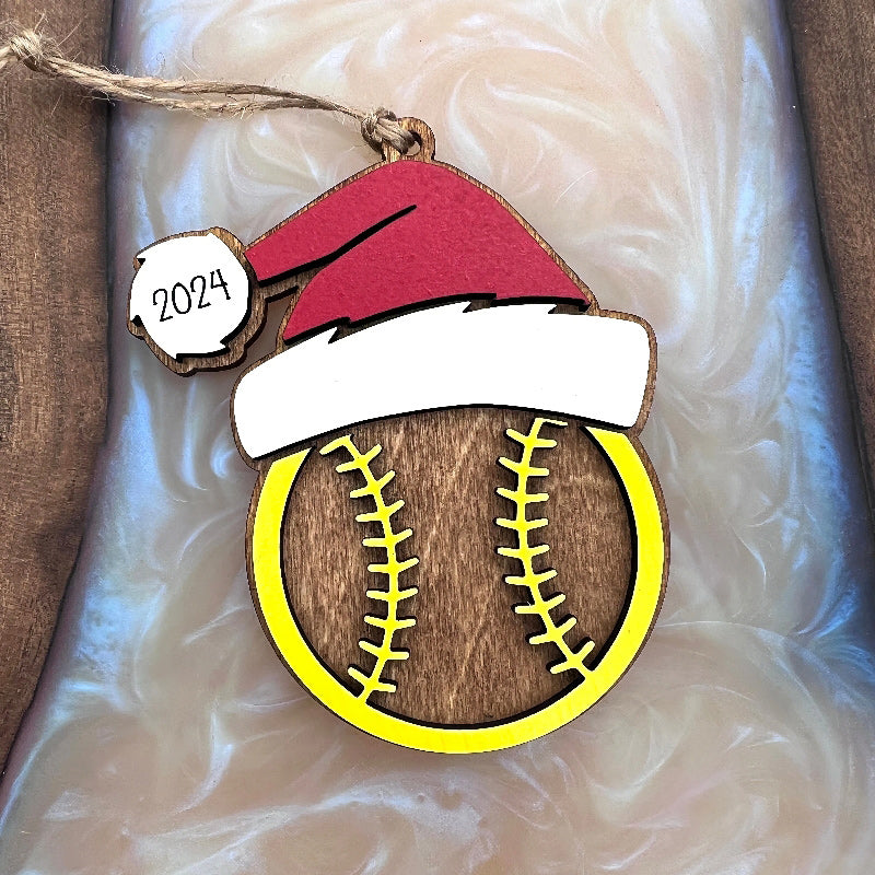 Personalized Wooden Sports Christmas Ornament