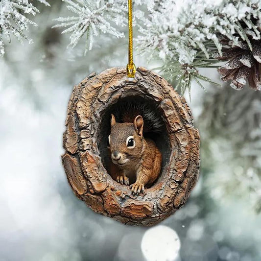 Squirrel Handmade Animal Christmas Ornament CH032