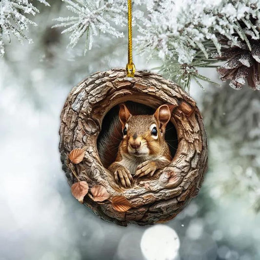 Squirrel Handmade Animal Christmas Ornament CH033