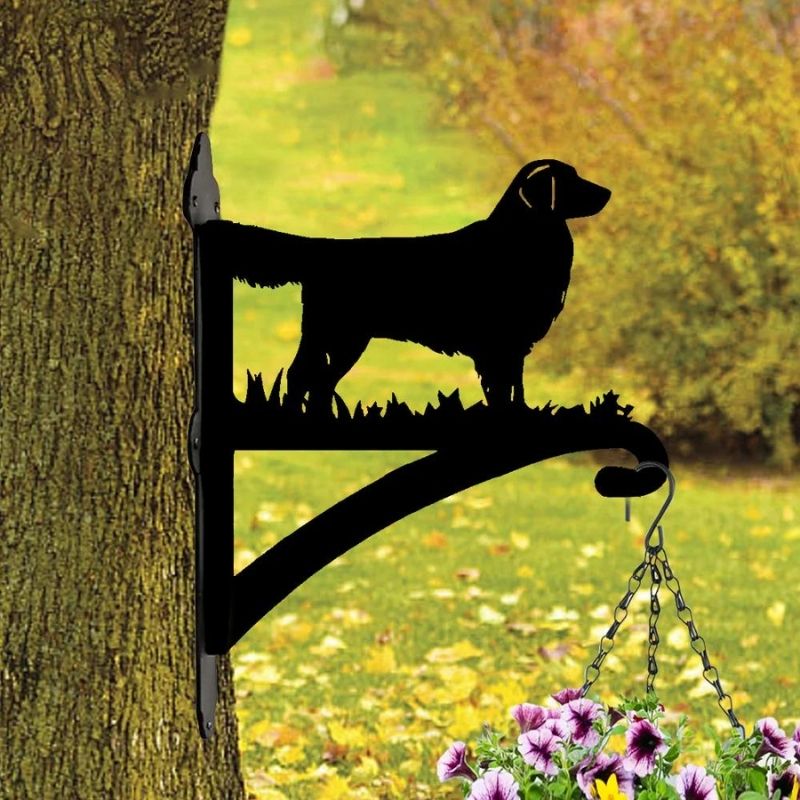 Golden Retriever Dog Metal Hanging Bracket Plant Stand PS080