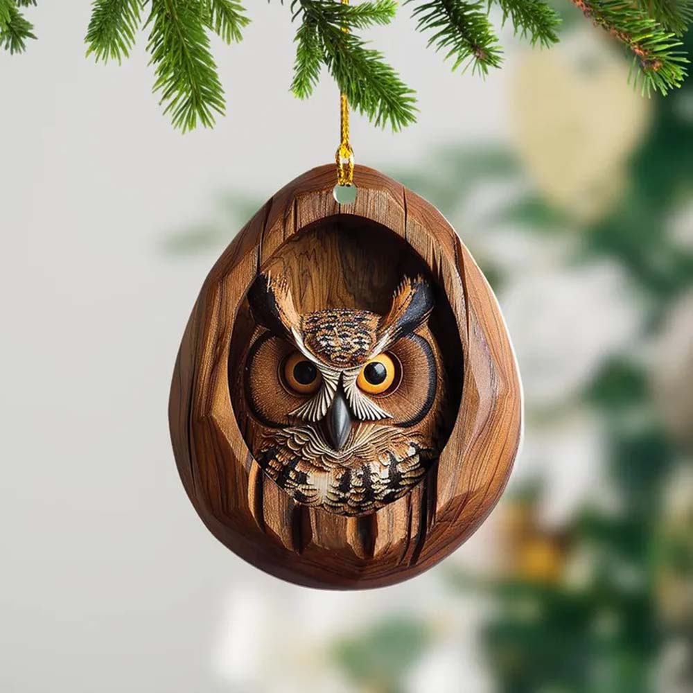 Owl Handmade Animal Christmas Ornament CH036