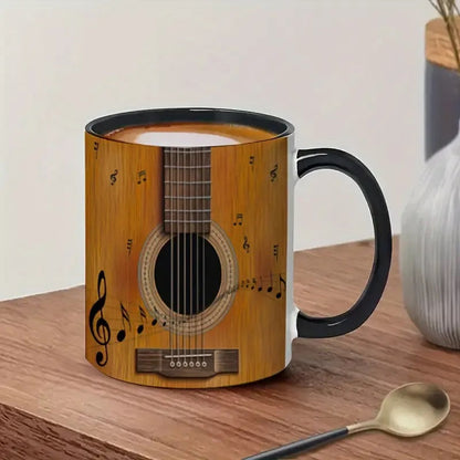 Unique Guitar Ceramic Coffee Mug