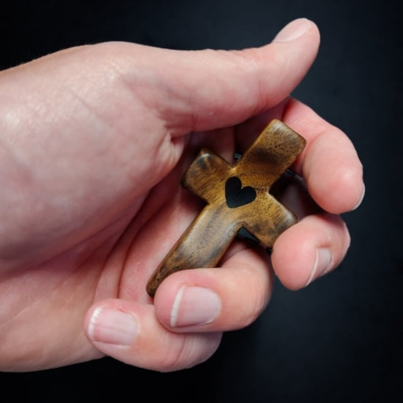 Handmade Wooden Cross with Heart ✝️