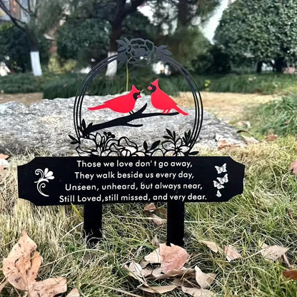 Metal Cardinal Cemetery Memorial Stake