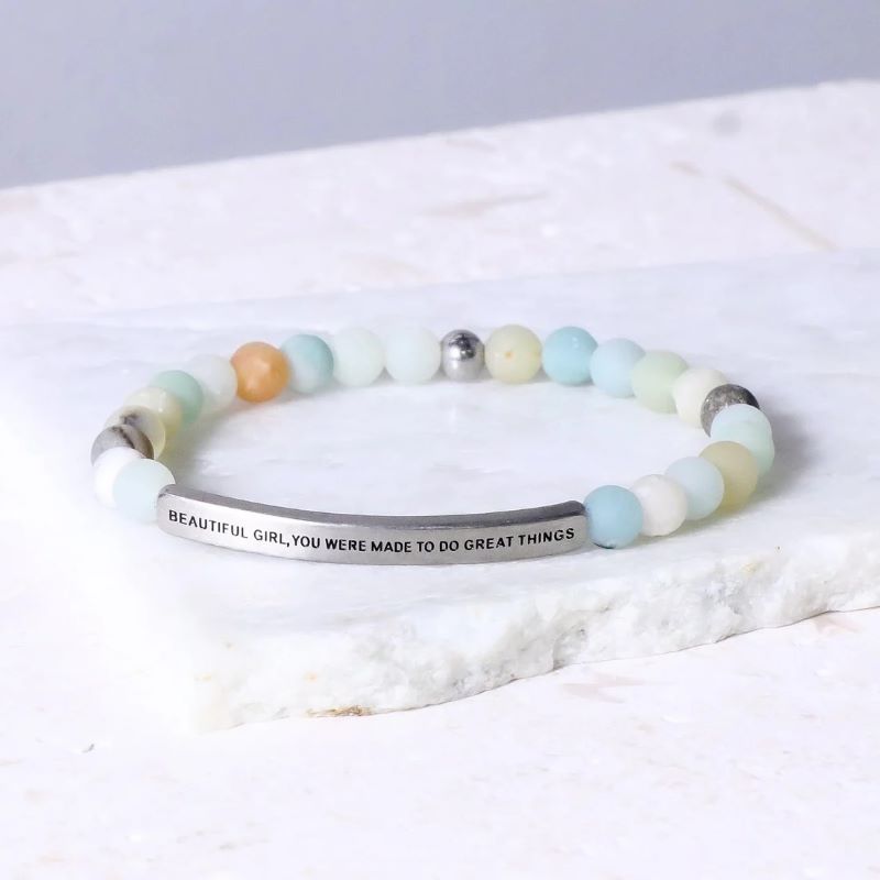 Beautiful Girl You Were Made To Do Great Things - Earth Stone Bracelet