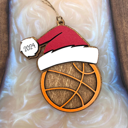 Personalized Wooden Sports Christmas Ornament