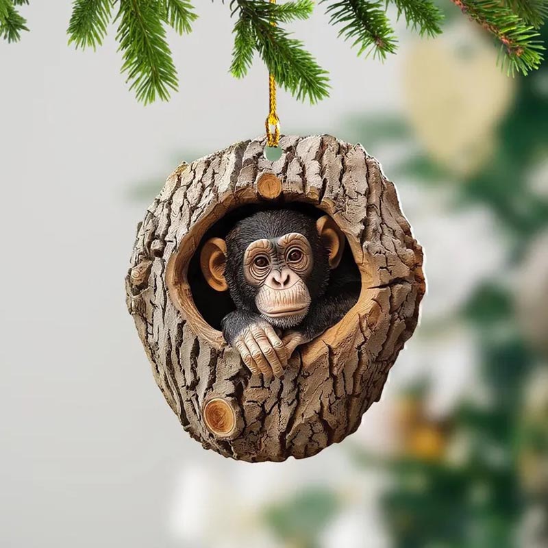 Monkey Handmade Animal Christmas Ornament CH041