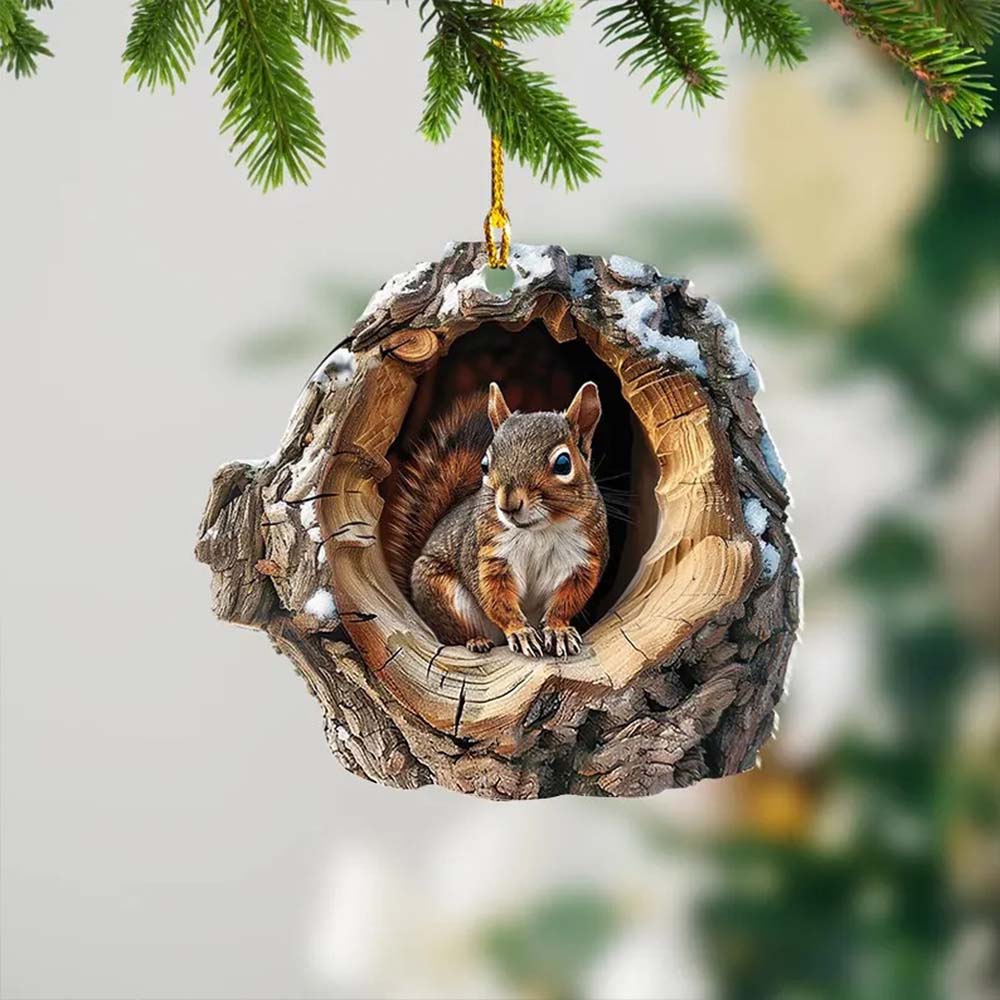 Squirrel Handmade Animal Christmas Ornament CH042