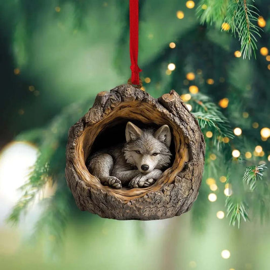 Wolf Handmade Animal Christmas Ornament CH044