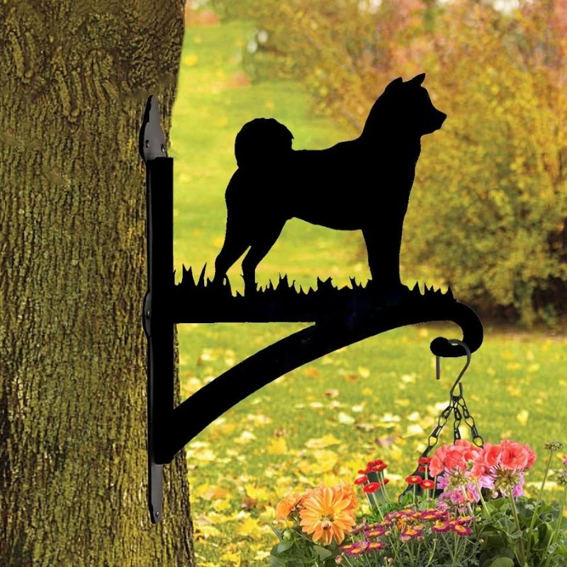 Akita Dog Metal Hanging Bracket Plant Stand PS031