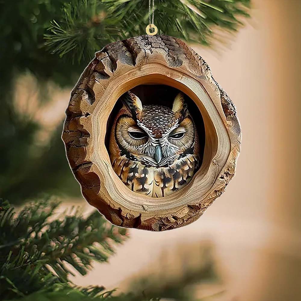 Owl Handmade Animal Christmas Ornament CH049