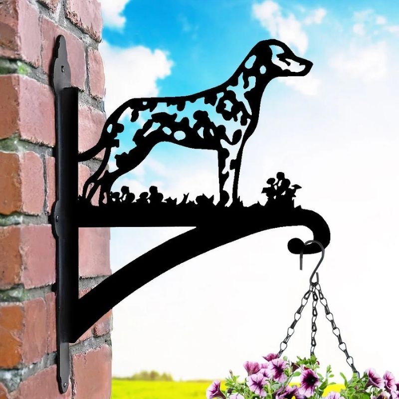 Dalmatian Dog Metal Hanging Bracket Plant Stand PS041