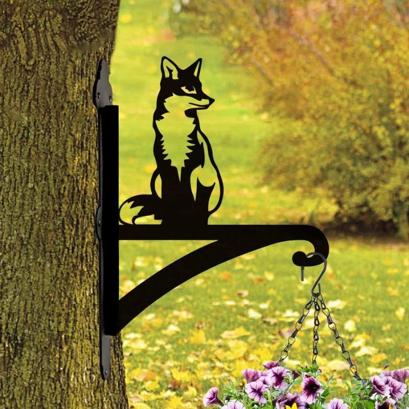 Sitting Fox Metal Hanging Bracket Plant Stand PS096