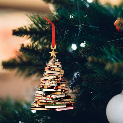 Christmas Book Tree Ornament - Book Lover Christmas Ornament