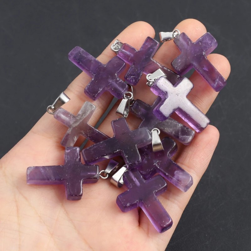 Handmade Crystal Cross Healing Heart